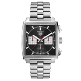 Tag Heuer Monaco Automatic Chronograph Black Dial Silver Steel Strap Watch for Men - CBL2113.BA0644