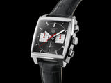 Tag Heuer Monaco Automatic Chronograph Black Dial Black Leather Strap Watch for Men - CBL2113.FC6177