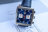 Tag Heuer Monaco Automatic Chronograph Blue Dial Blue Leather Strap Watch for Men - CBL2111.FC6453