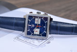 Tag Heuer Monaco Automatic Chronograph Blue Dial Blue Leather Strap Watch for Men - CBL2111.FC6453