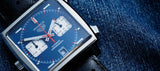 Tag Heuer Monaco Automatic Chronograph Blue Dial Black Leather Strap Watch for Men - CAW211P.FC6356