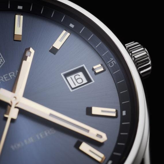 Tag Heuer Carrera Quartz Blue Dial Blue Calfskin Leather Strap Watch for Women - WAR1112.FC6391
