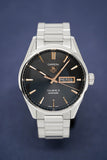 Tag Heuer Carrera Calibre 5 Automatic Black Dial Silver Steel Strap Watch for Men - WAR201C.BA0723