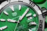 Tag Heuer Aquaracer Calibre 5 Automatic Green Dial Silver Steel Strap Watch for Men - WAY2015.BA0927