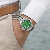 Tag Heuer Aquaracer Calibre 5 Automatic Green Dial Silver Steel Strap Watch for Men - WAY2015.BA0927