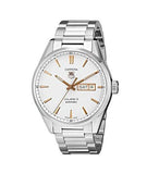 Tag Heuer Carrera Calibre 5 White Dial Silver Steel Strap Watch for Men - WAR201D.BA0723