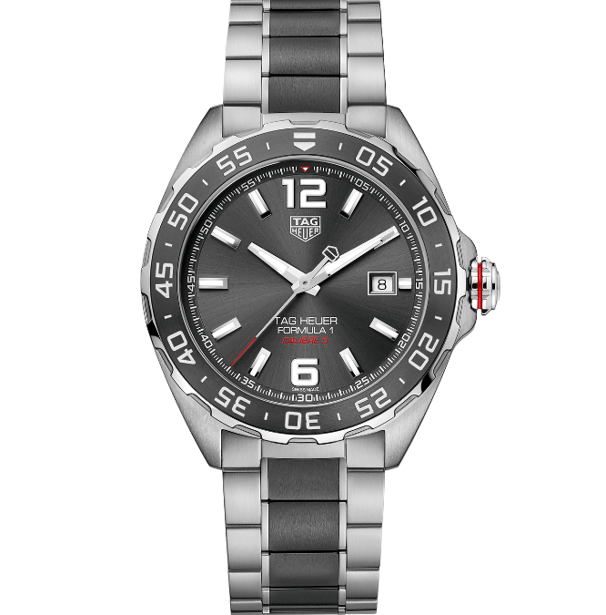 Tag Heuer Formula 1 Calibre 5 Anthracite Dial Two Tone Steel Strap Watch for Men - WAZ2011.BA0843