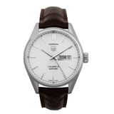 Tag Heuer Carrera Calibre 5 Automatic 41mm White Dial Brown Leather Strap Watch for Men - WAR201B.FC6291