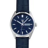 Tag Heuer Carrera Day Date Blue Dial Blue Leather Strap Watch for Men - WBN2012.FC6502