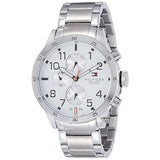 Tommy Hilfiger Trent Multifunction White Dial Silver Steel Strap Watch for Men - 1791140