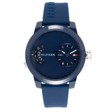 Tommy Hilfiger Denim Blue Dial Blue Rubber Strap Watch for Men - 1791556