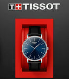 Tissot Everytime Gent Blue Dial Black Leather Strap Watch for Men - T143.410.16.041.00