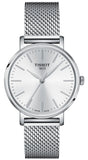 Tissot Everytime Lady Silver Dial Silver Mesh Bracelet Watch for Women - T143.210.11.011.00