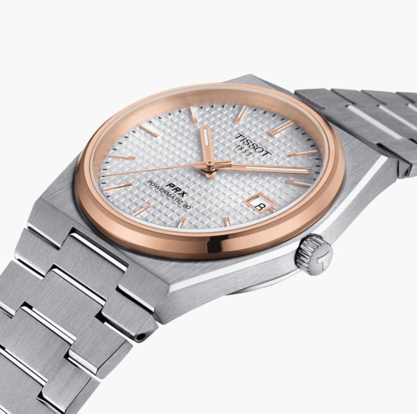 Tissot PRX Powermatic 80 Silver Dial Silver Steel Strap Watch For Men - T137.407.21.031.00