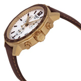 Tissot Quickster Chronograph White Dial Brown Leather Strap Watch For Men - T095.417.36.037.02