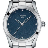 Tissot T Wave II Blue Dial Silver Steel Strap Watch For Women - T112.210.11.046.00