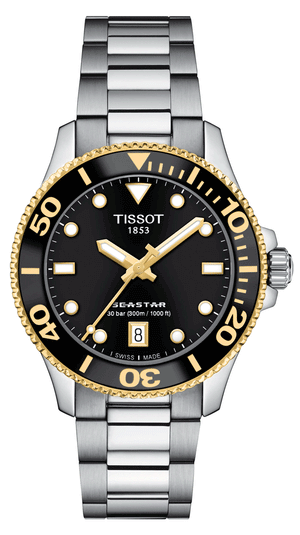 Tissot Seastar 1000 Black Dial Silver Steel Strap Watch For Men - T120.210.21.051.00