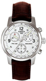 Tissot T Race PRC 200 Chronograph White Dial Brown Leather Strap Watch for Men -  T17.1.516.32