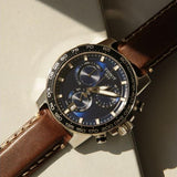 Tissot Supersport Chrono Blue Dial Brown Leather Strap Watch For Men - T125.617.16.041.00