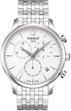 Tissot T Classic Tradition Chronograph White Dial Silver Mesh Bracelet Watch For Men - T063.617.11.037.00