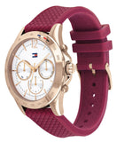 Tommy Hilfiger Haven Quartz White Dial Red Rubber Strap Watch For Women - 1782200