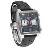 Tag Heuer Monaco Automatic Chronograph Blue Dial Black Leather Strap Watch for Men - CAW211P.FC6356