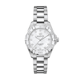 Tag Heuer Aquaracer White Mother of Pearl Dial Silver Steel Strap Watch for Women - WBD1311.BA0740