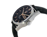 Tag Heuer Carrera Calibre 5 Automatic 41mm Black Dial Black Leather Strap Watch for Men - WAR201C.FC6266