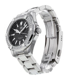 Tag Heuer Aquaracer Quartz 35mm Diamond Black Dial Silver Steel Strap Watch for Women - WAY131P.BA0748