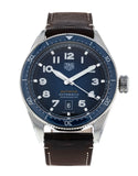 Tag Heuer Autavia Calibre 5 42mm Automatic Blue Dial Brown Leather Strap Watch for Men - WBE5116.FC8266