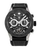 Tag Heuer Carrera Chronograph Tourbillion Black Dial Black Leather Strap Watch for Men - CAR5A8Y.FC6377