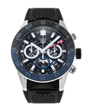 Tag Heuer Carrera Automatic Chronograph Steel & Ceramic Black Dial Black Rubber Strap Watch for Men - CBG2A1Z.FT6157