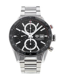 Tag Heuer Carrera Automatic Chronograph Black Dial Silver Steel Strap Watch for Men - CBM2110.BA0651