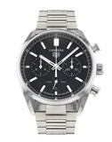 Tag Heuer Carrera Chronograph Black Dial Silver Steel Strap Watch for Men - CBN2010.BA0642