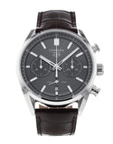 Tag Heuer Carrera Chronograph Grey Dial Brown Leather Strap Watch for Men - CBN2012.FC6483