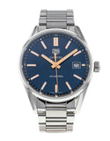 Tag Heuer Carrera Quartz Blue Dial Silver Steel Strap Watch for Women - WAR1112.BA0601