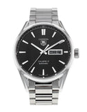 Tag Heuer Carrera Calibre 5 Automatic Black Dial Silver Steel Strap Watch for Men - WAR201A.BA0723