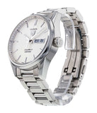 Tag Heuer Carrera Calibre 5 Automatic 41mm White Dial Silver Steel Strap Watch for Men - WAR201B.BA0723