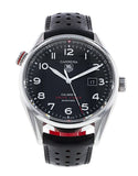 Tag Heuer Carrera Calibre 5 Drive Timer Black Dial Black Leather Strap Watch for Men - WAR2A10.FC6337