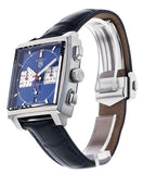 Tag Heuer Monaco Automatic Chronograph Blue Dial Blue Leather Strap Watch for Men - CBL2111.FC6453