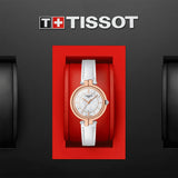 Tissot Flamingo Mother of Pearl Dial White Leather Strap Watch For Women - T094.210.26.111.01