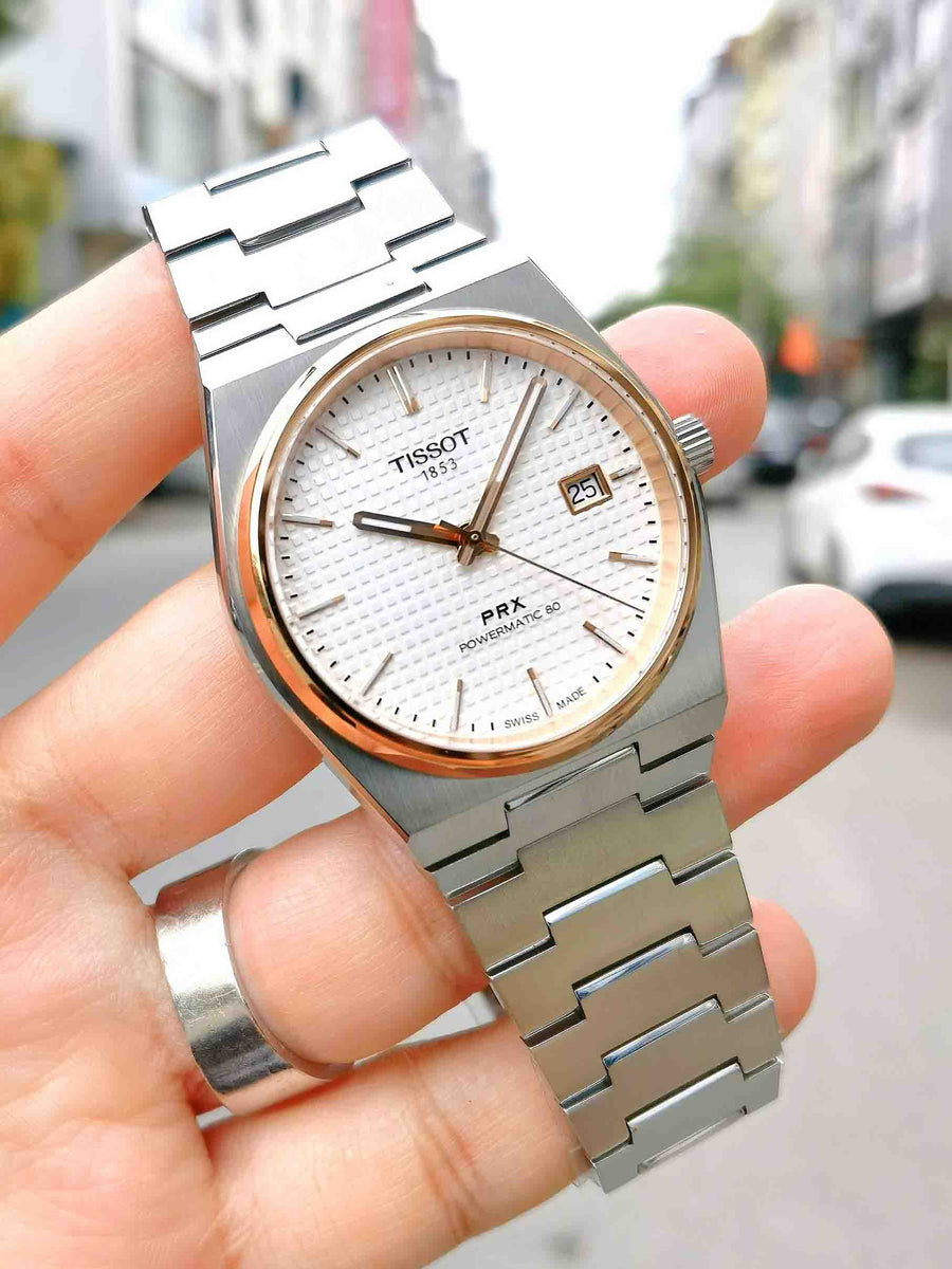 Tissot PRX Powermatic 80 Silver Dial Silver Steel Strap Watch For Men - T137.407.21.031.00