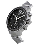 Tissot Quickster Chronograph Black Dial Silver Steel Strap Watch For Men - T095.417.11.067.00