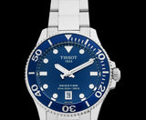 Tissot Seastar 1000 Lady Blue Dial Silver Steel Strap Watch For Women - T120.210.11.041.00