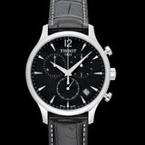 Tissot T Classic Tradition Black Dial Black Leather Strap Watch For Men - T063.617.16.057.00