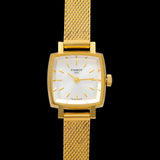 Tissot Lovely Square Silver Dial Gold Mesh Bracelet Watch For Women - T058.109.33.031.00