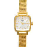 Tissot Lovely Square Silver Dial Gold Mesh Bracelet Watch For Women - T058.109.33.031.00