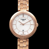 Tissot T Lady Flamingo Mother of Pearl Dial Rose Gold Steel Strap Watch For Women - T094.210.33.111.01