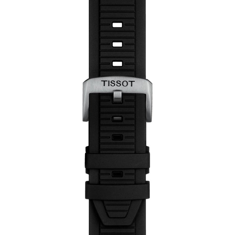 Tissot T Race Chronograph White Dial Black Rubber Strap Watch For Men - T141.417.17.011.00