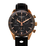 Tissot PRS 516 Chronograph Black Dial Black Leather Strap Watch For Men - T100.417.36.051.00